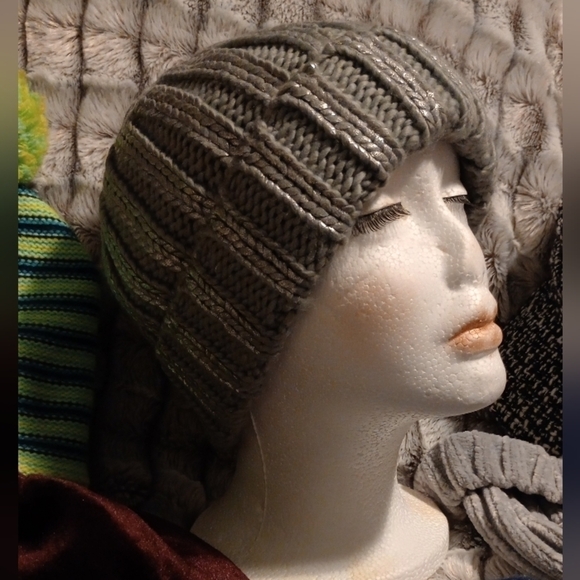 H&M Divided NWOT OSFM Silver metallic beanie - Picture 7 of 7